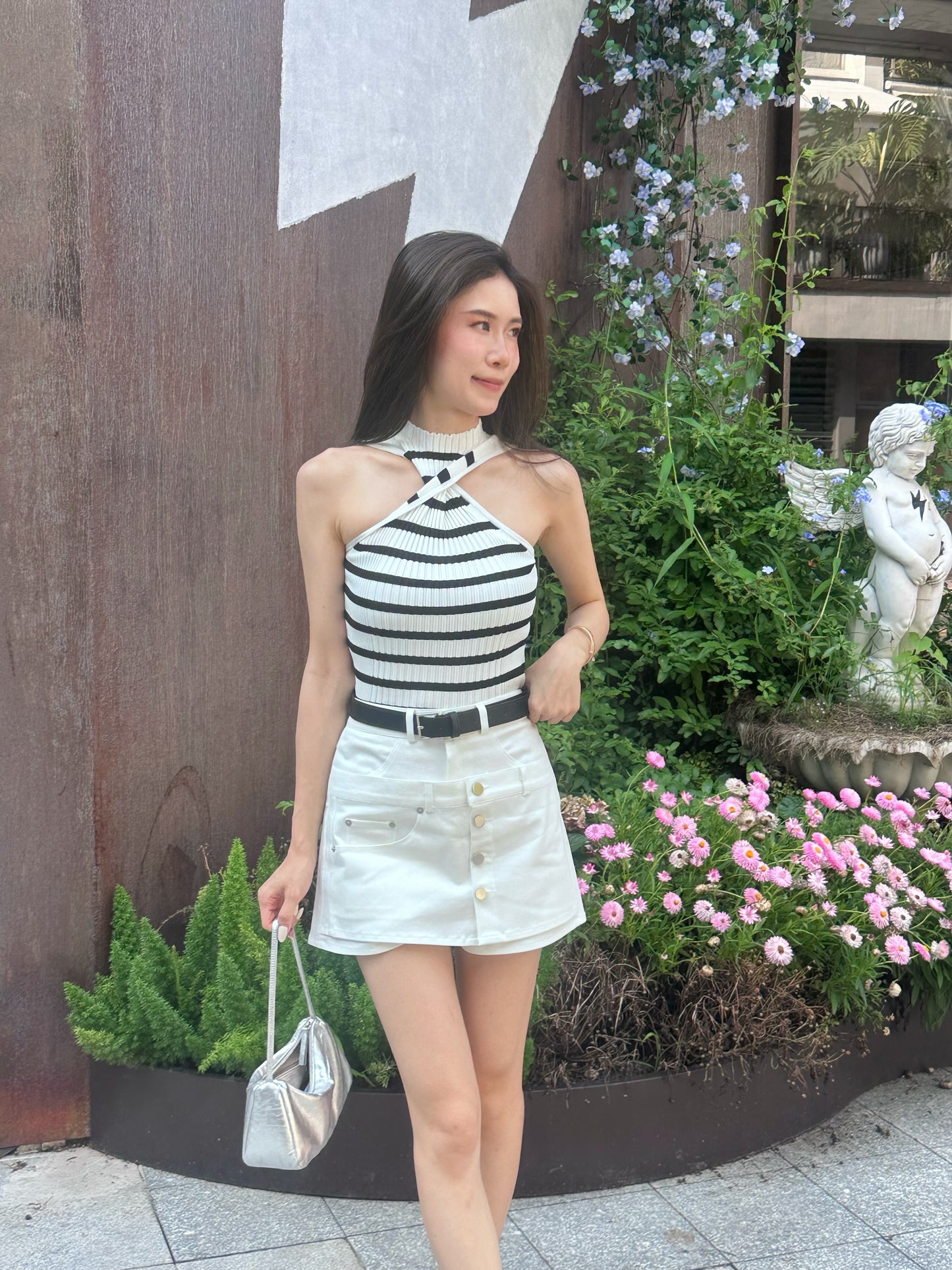 Cross Neck Twisted Tank Top