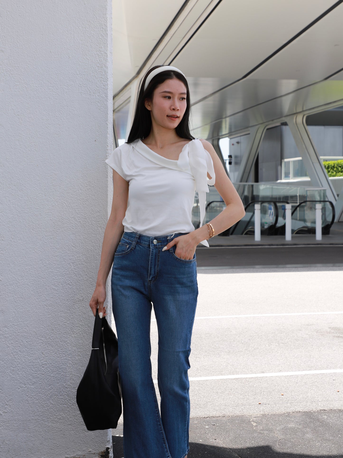 One Ribbon Cotton T Top