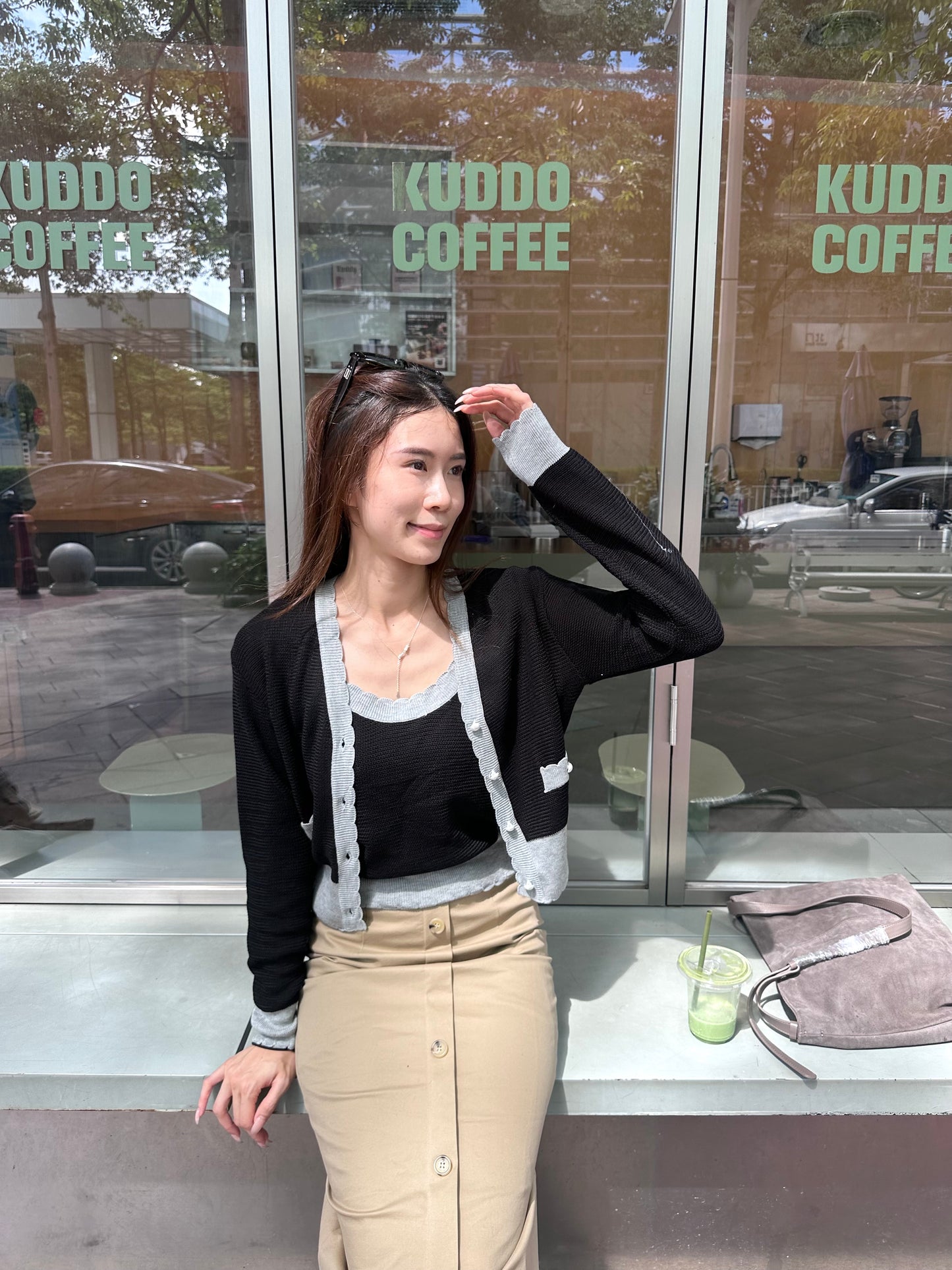 Pearl Knitted Tank & Cardigan Set