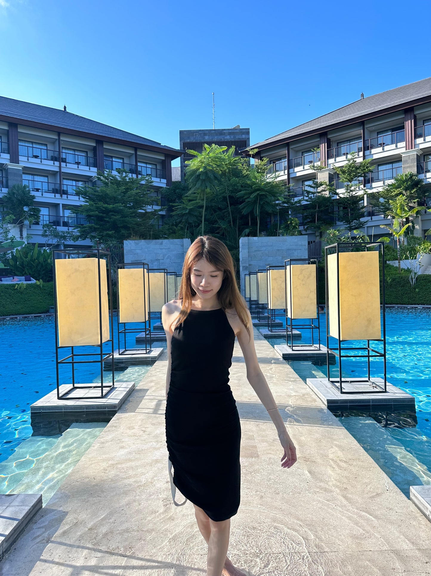 (ashchic made) One Side Tied Mini Dress