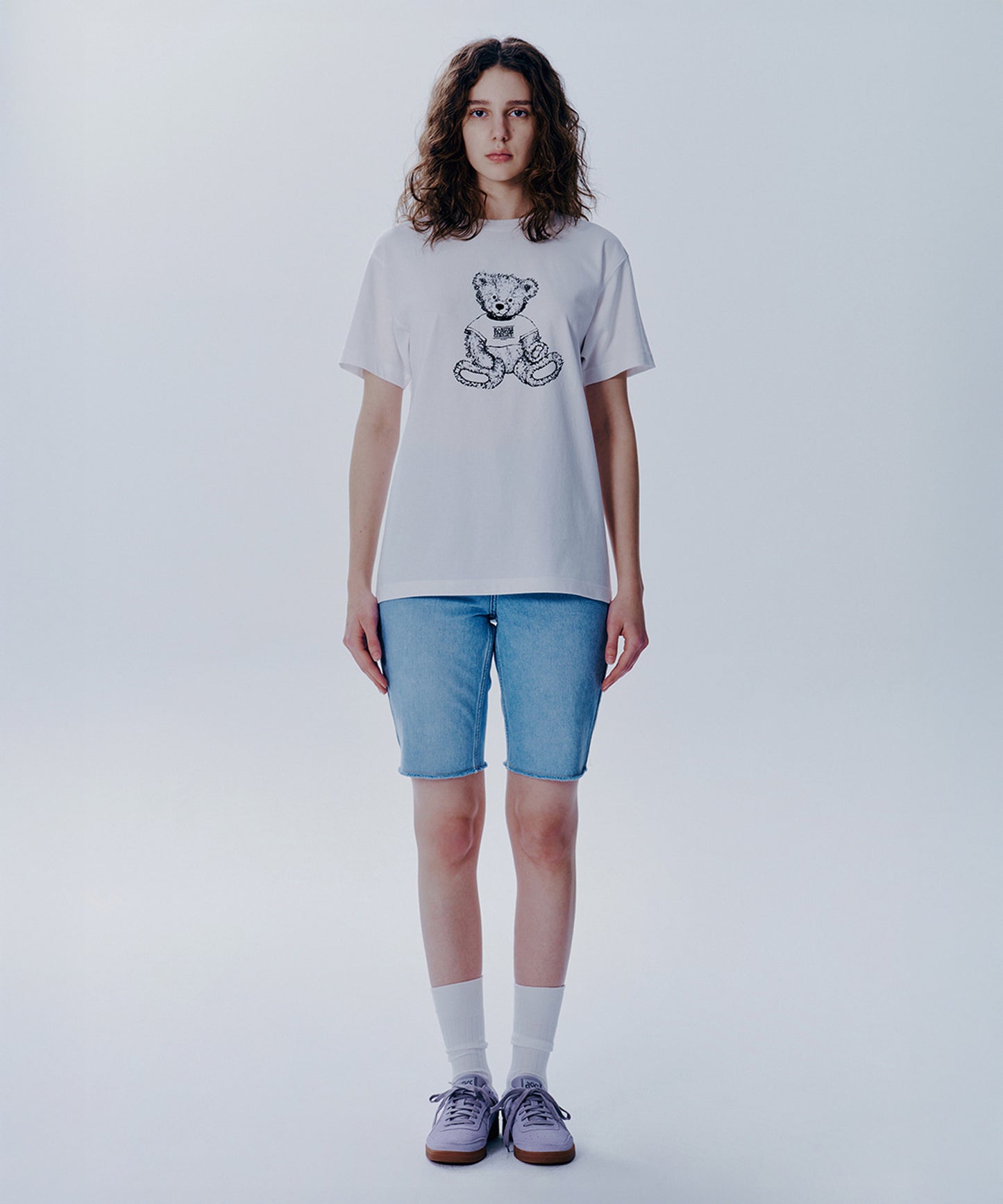 DOODLE BEAR TEE white/black