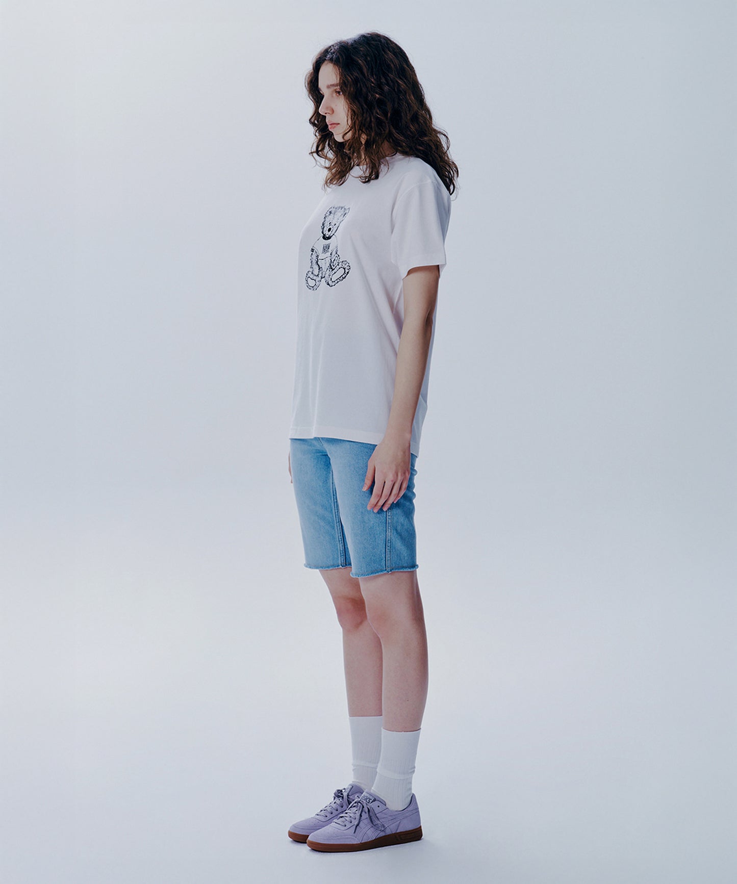 DOODLE BEAR TEE white/black
