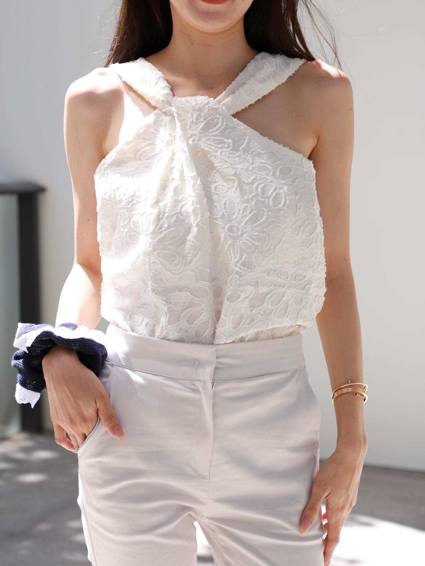 Chiffon Office Slim Pants