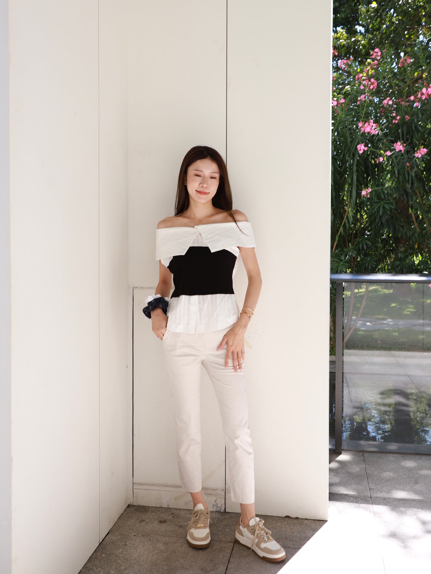 Black Half Shirt Top