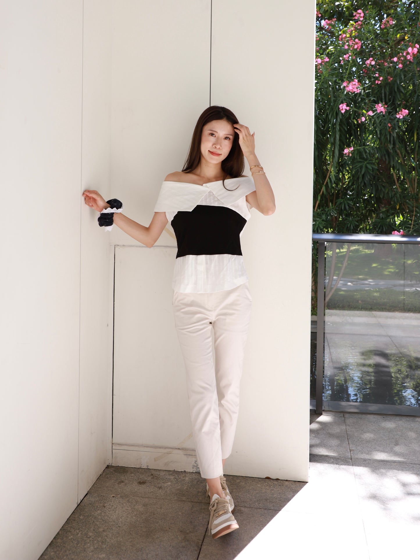 Black Half Shirt Top