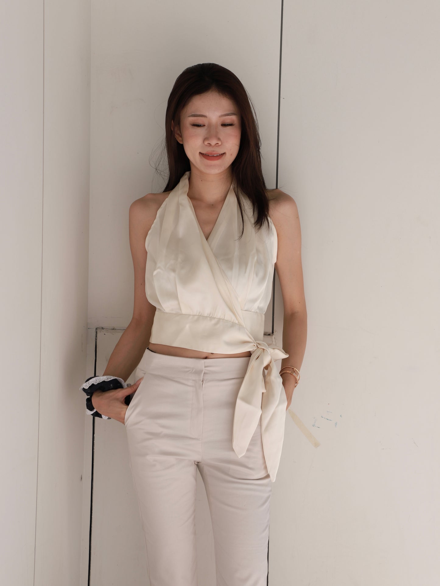 Silk Tied & Wrap Tank Top