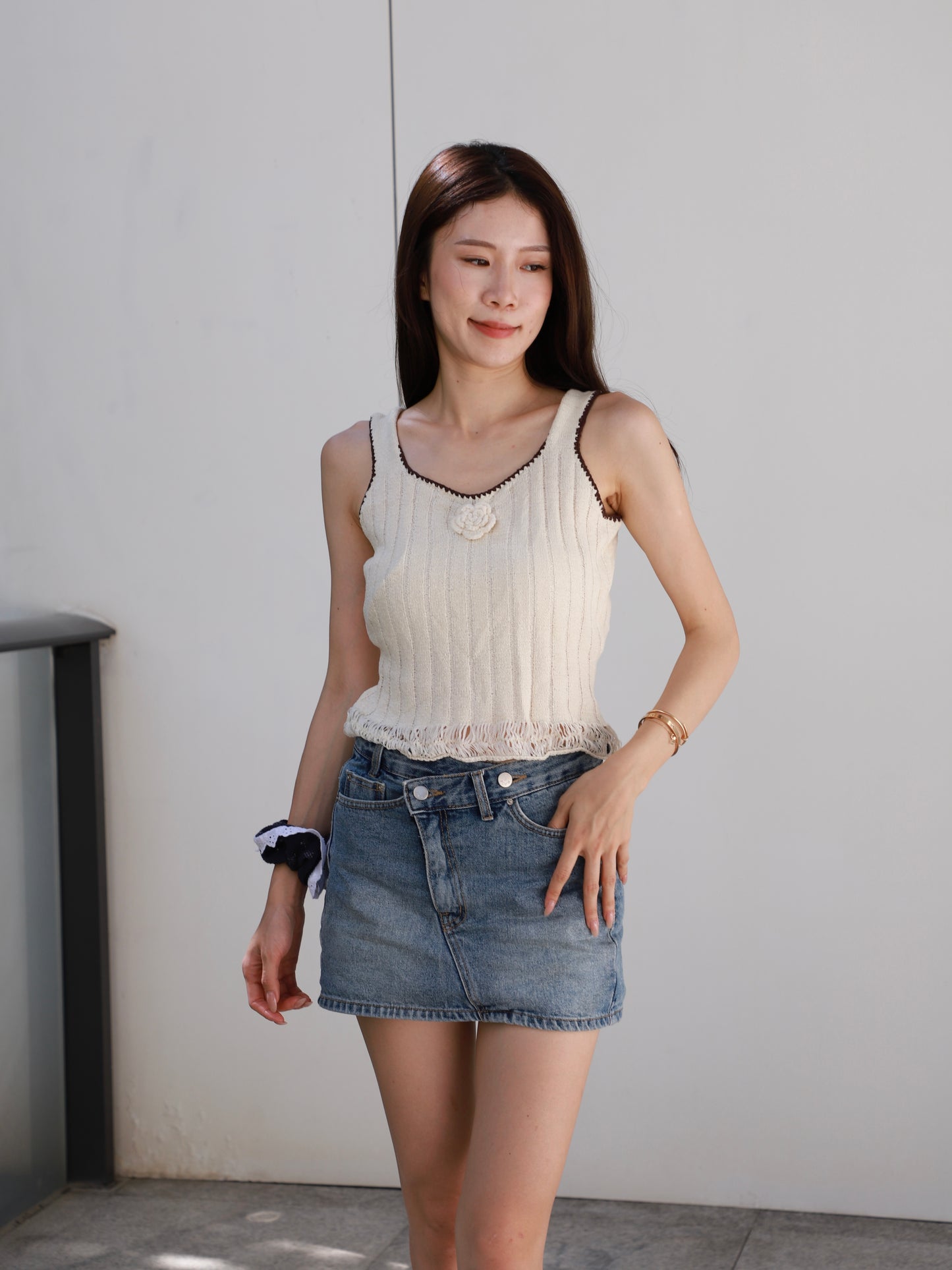 Flower Knitted Tank Top