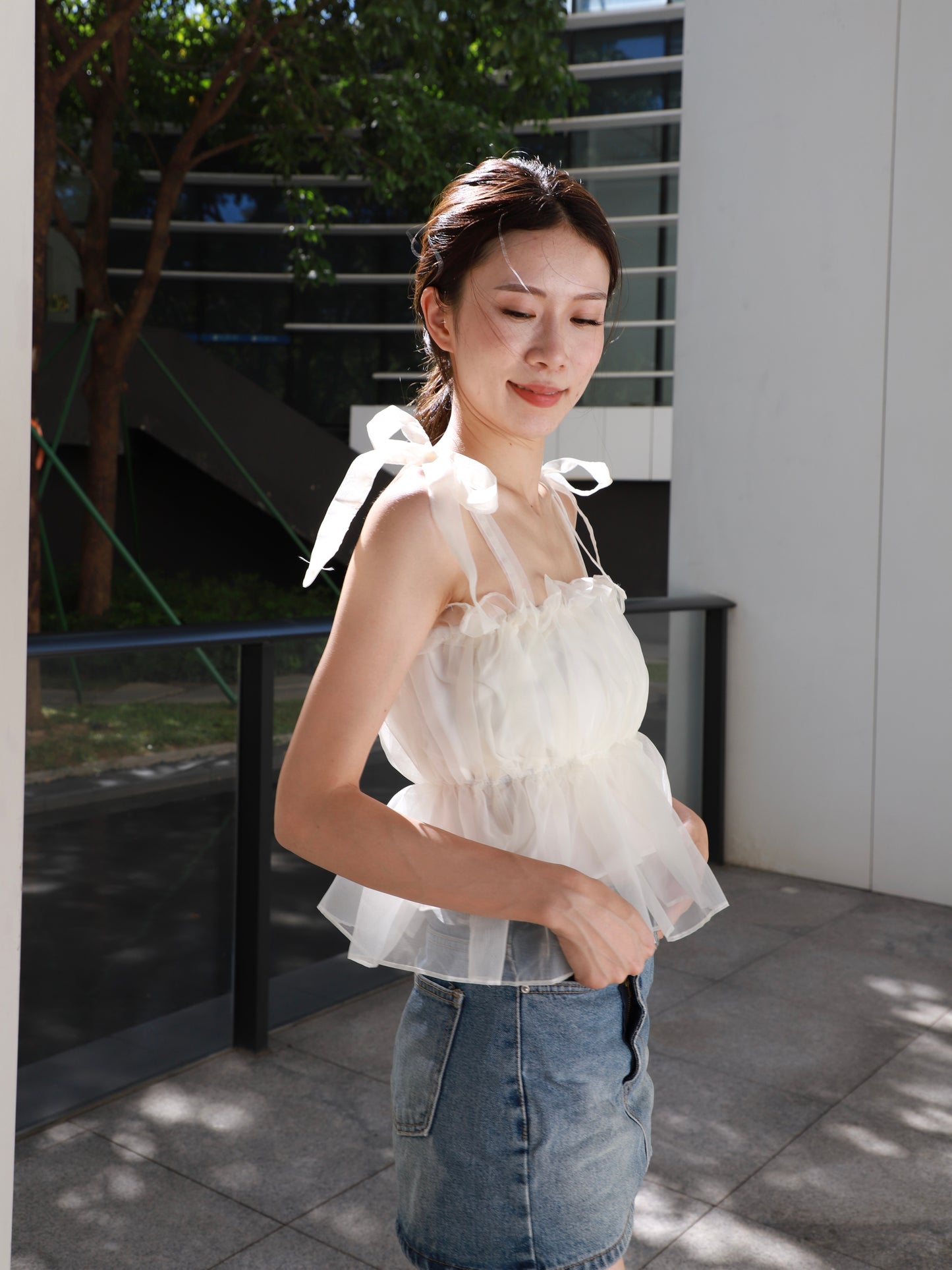 See Through Puffy Tank Top