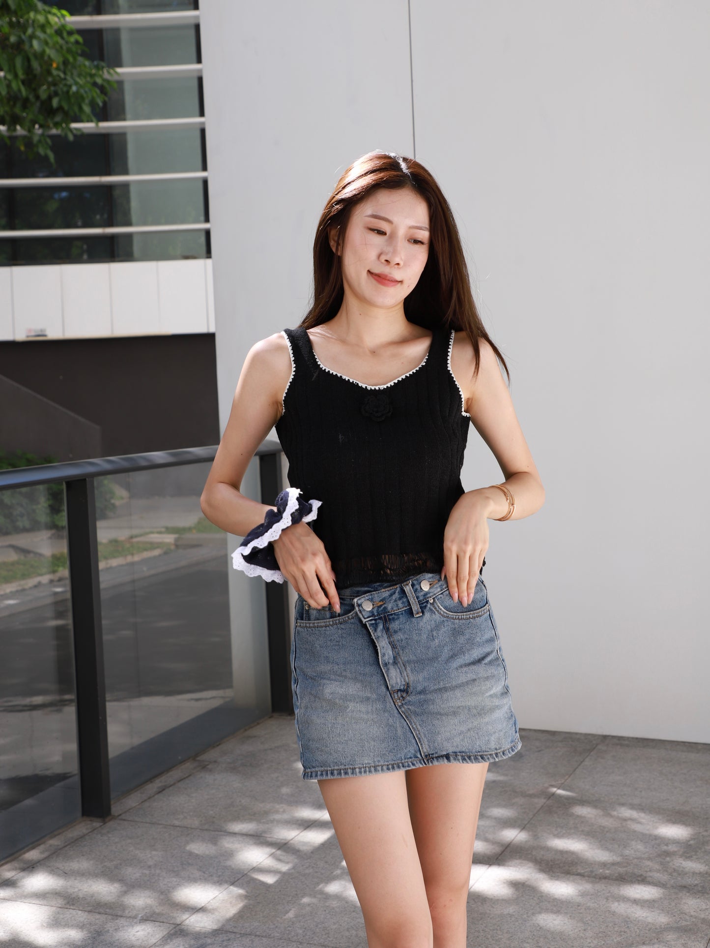 Flower Knitted Tank Top