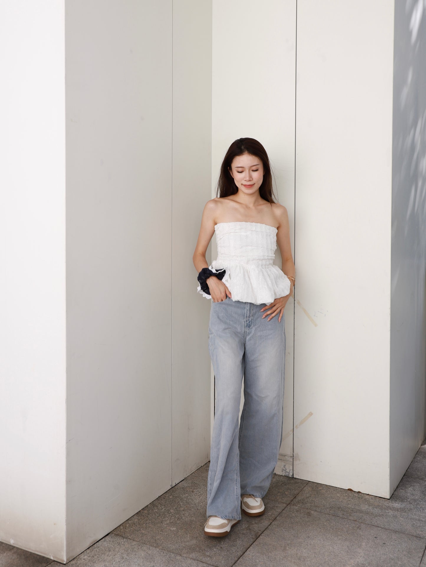 Linen Loose Denim Jeans