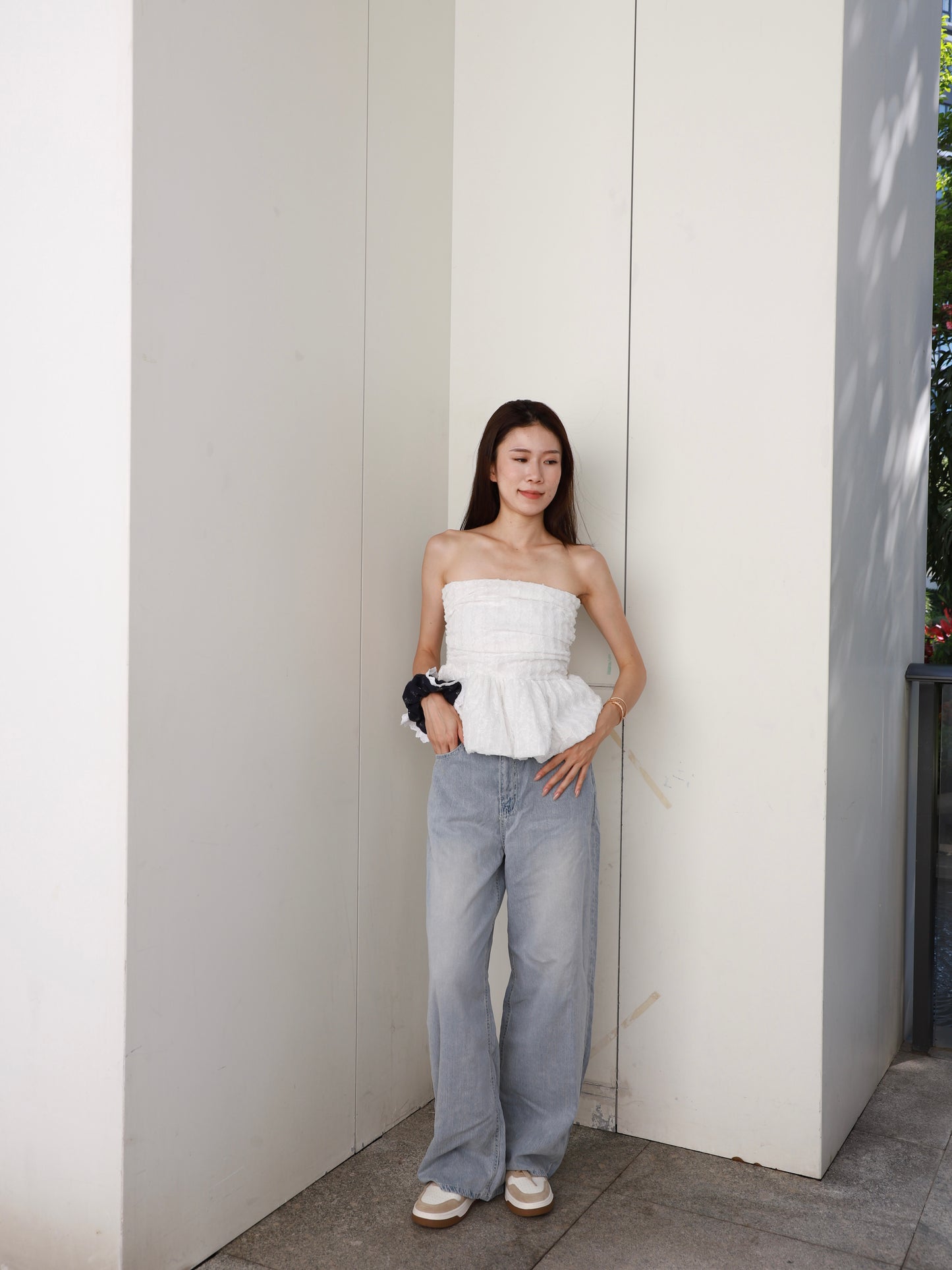 Linen Loose Denim Jeans