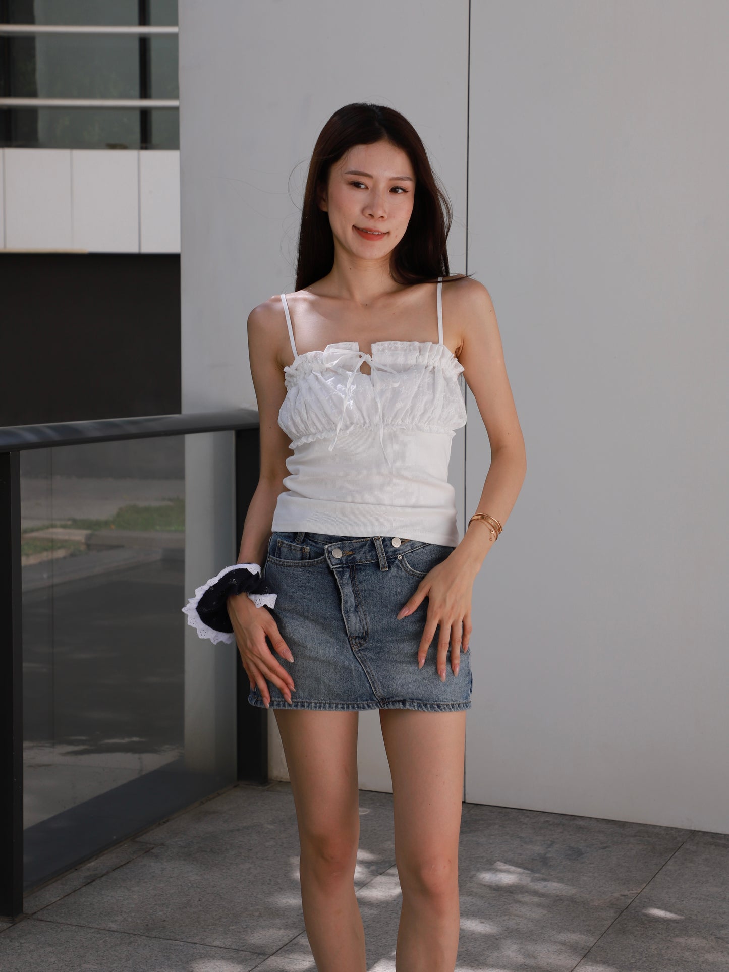 Half Lace Tank Top