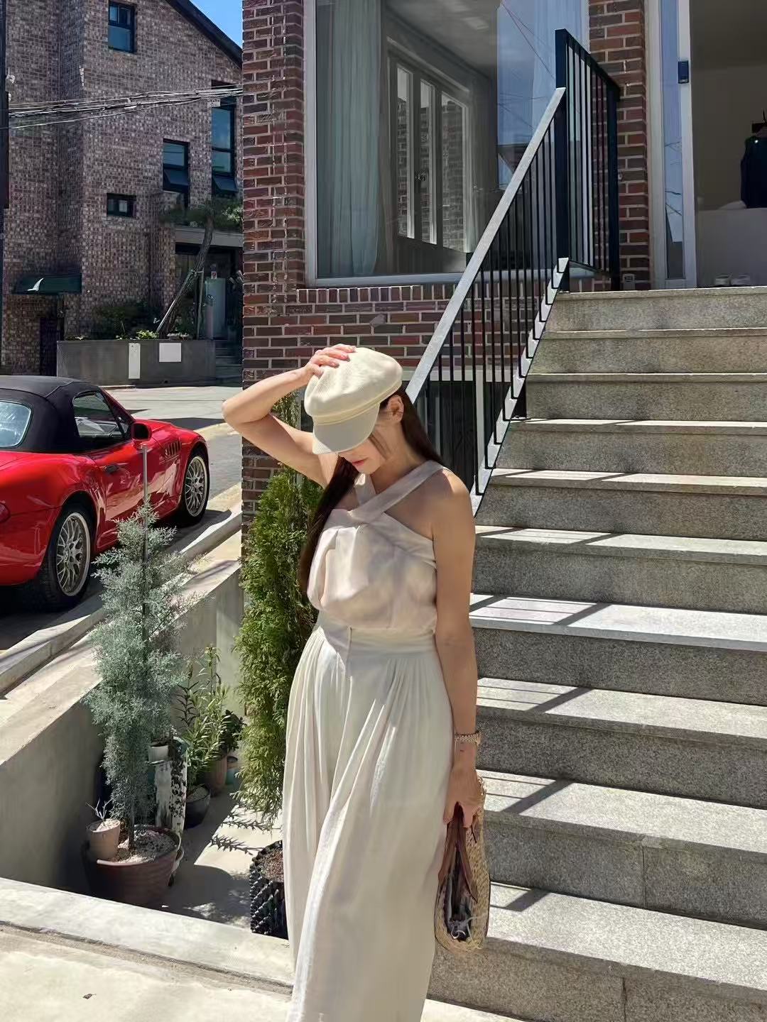 Checked Chiffon Tank Top