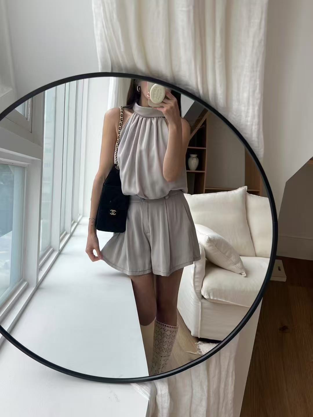 Crewneck Chiffon Top