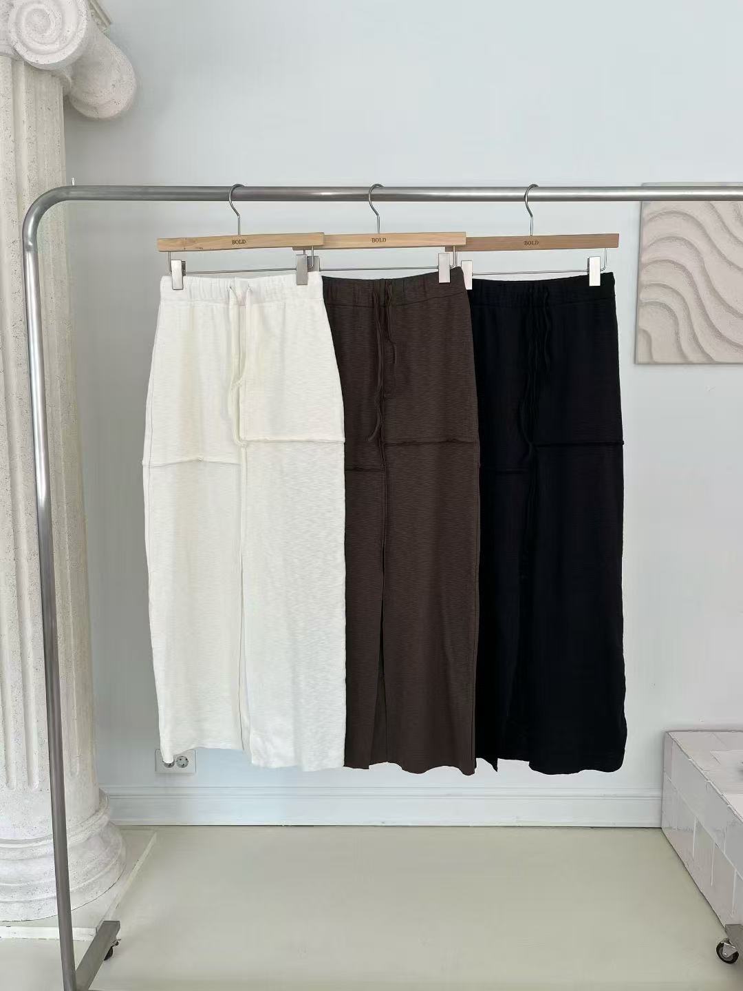 Cotton Slit Maxi Skirt