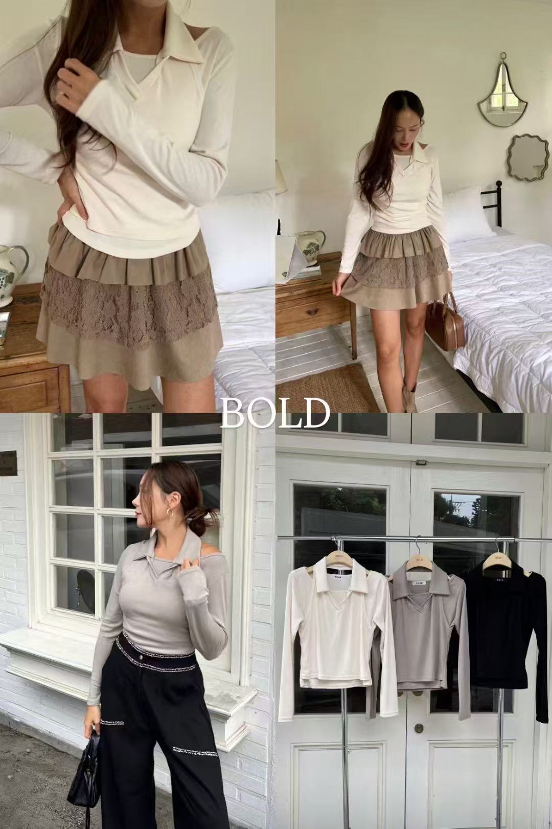 Collar Neck Long Sleeves Top