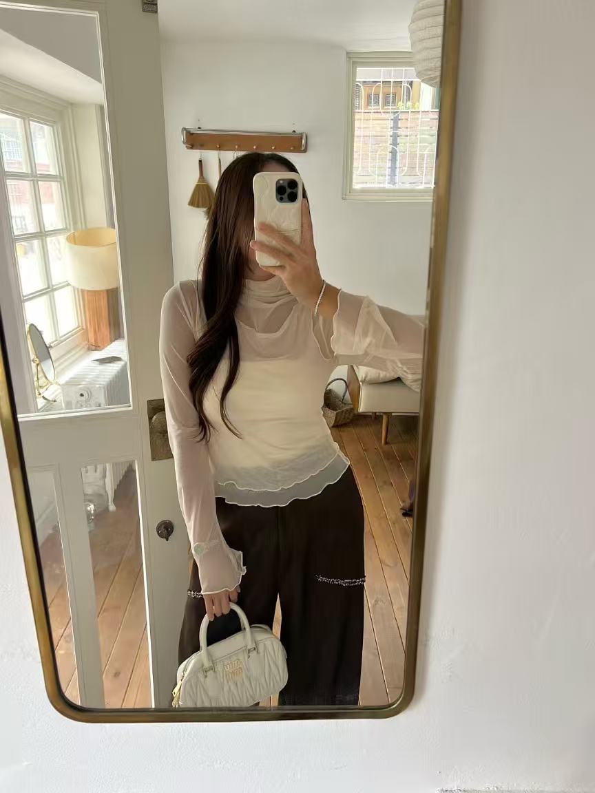 See through Long Sleeves Top