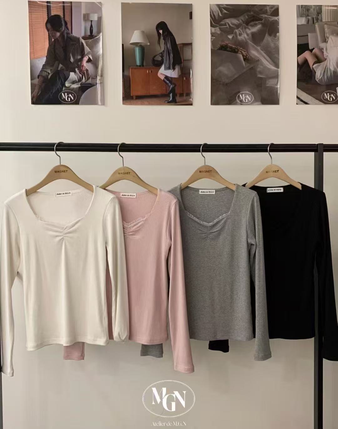 Lace Tied Ribbon Long Sleeves Top