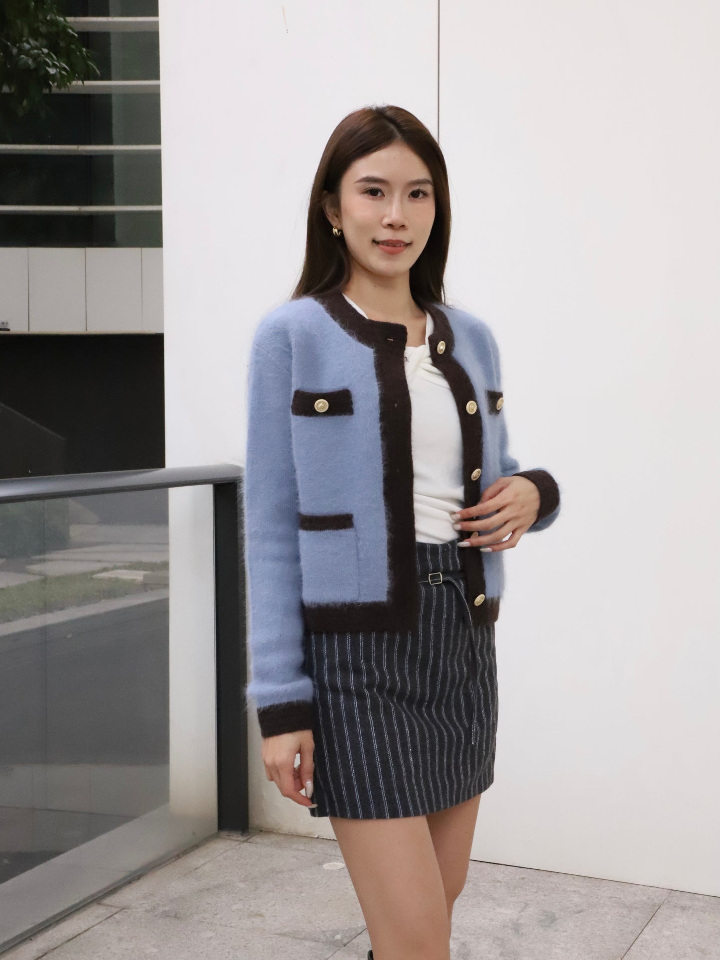 Tweed Fluffy Cardigan