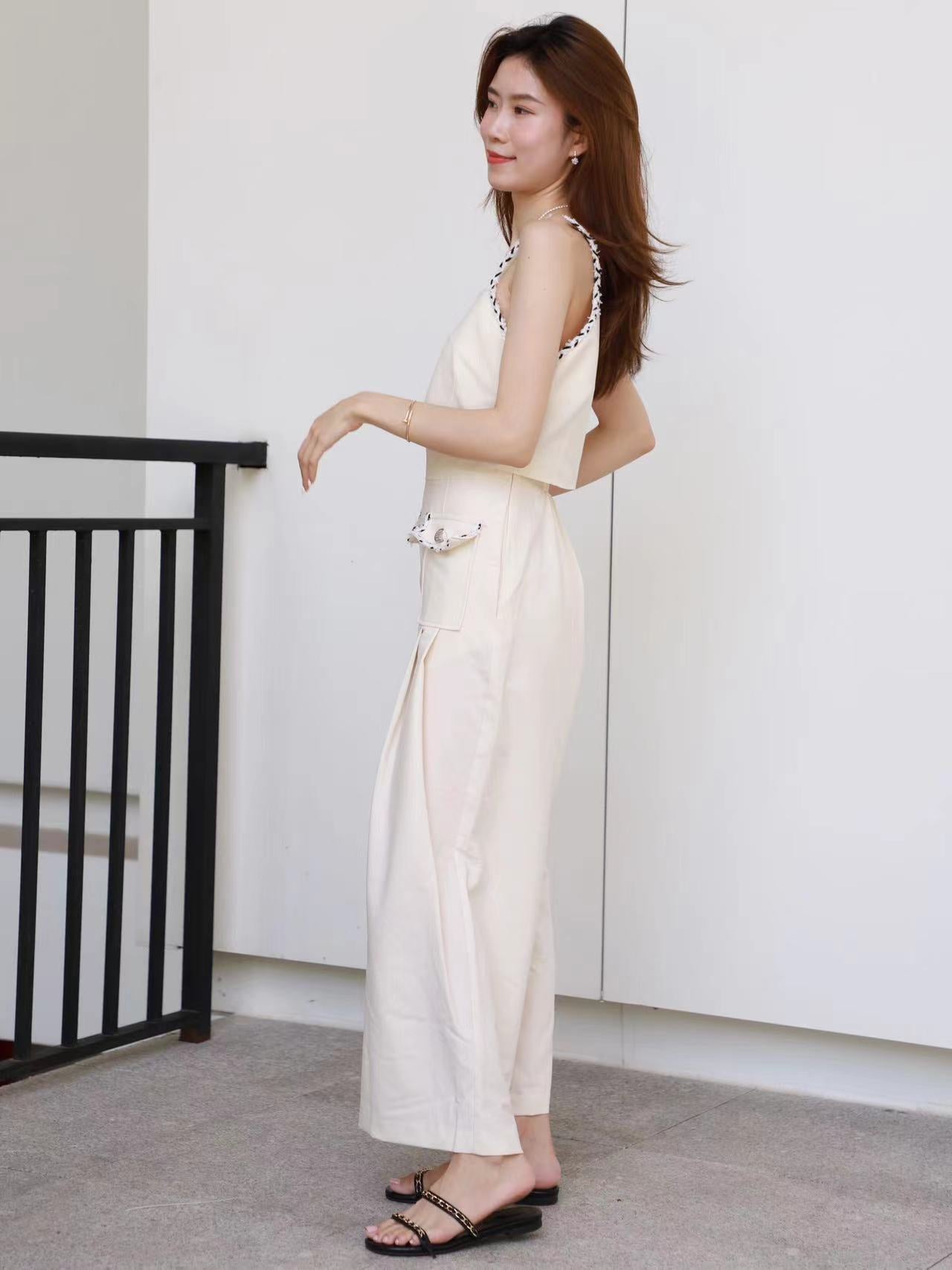 Tweed Outline Tank Top & Pants Set