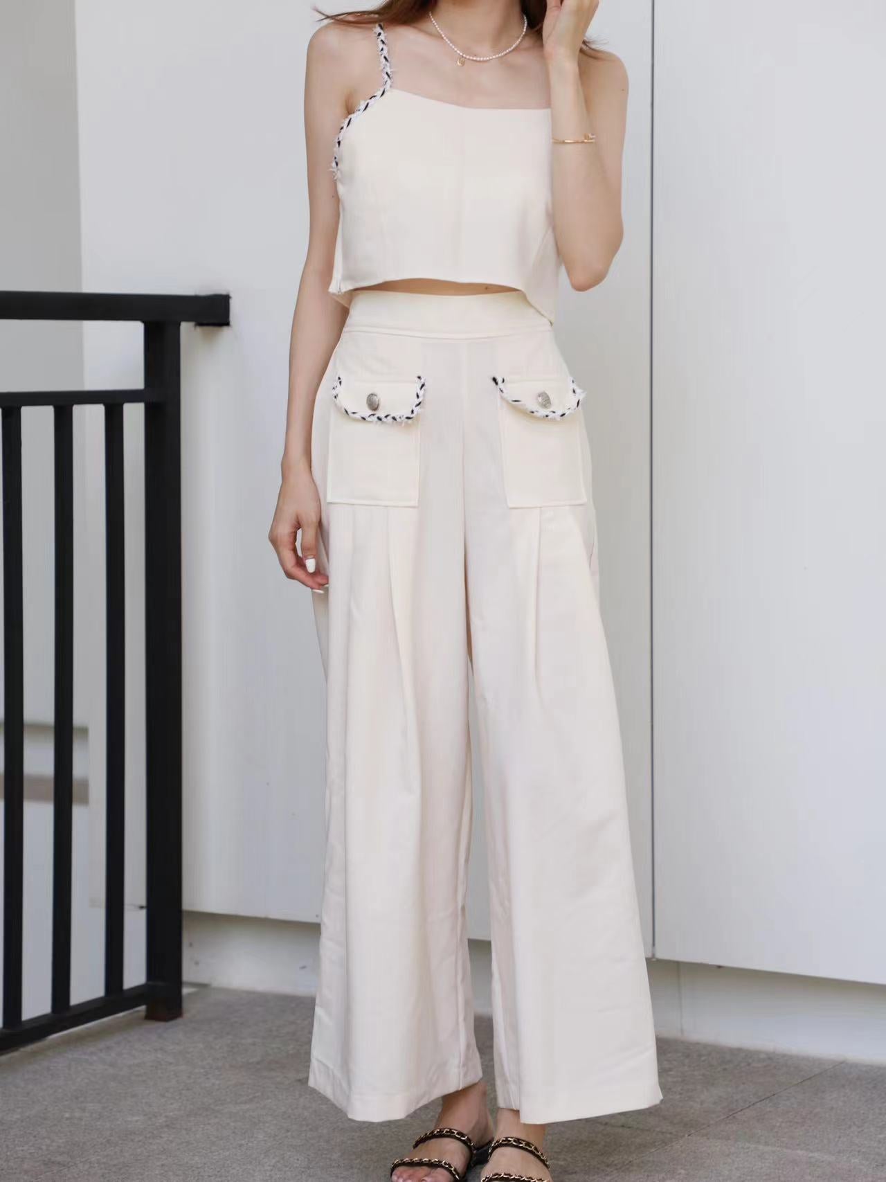 Tweed Outline Tank Top & Pants Set