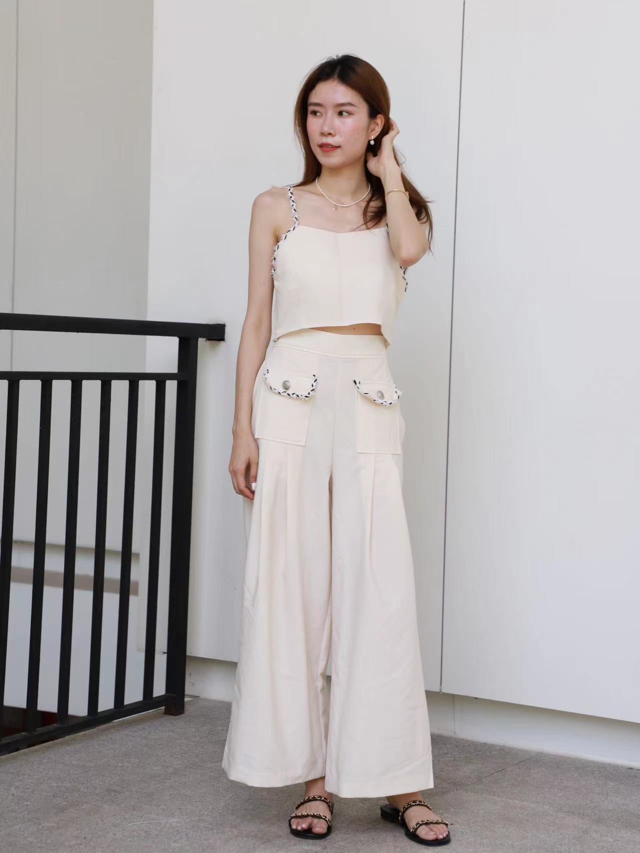 Tweed Outline Tank Top & Pants Set