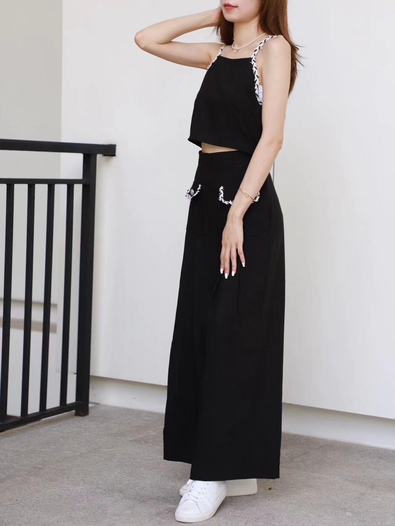 Tweed Outline Tank Top & Pants Set