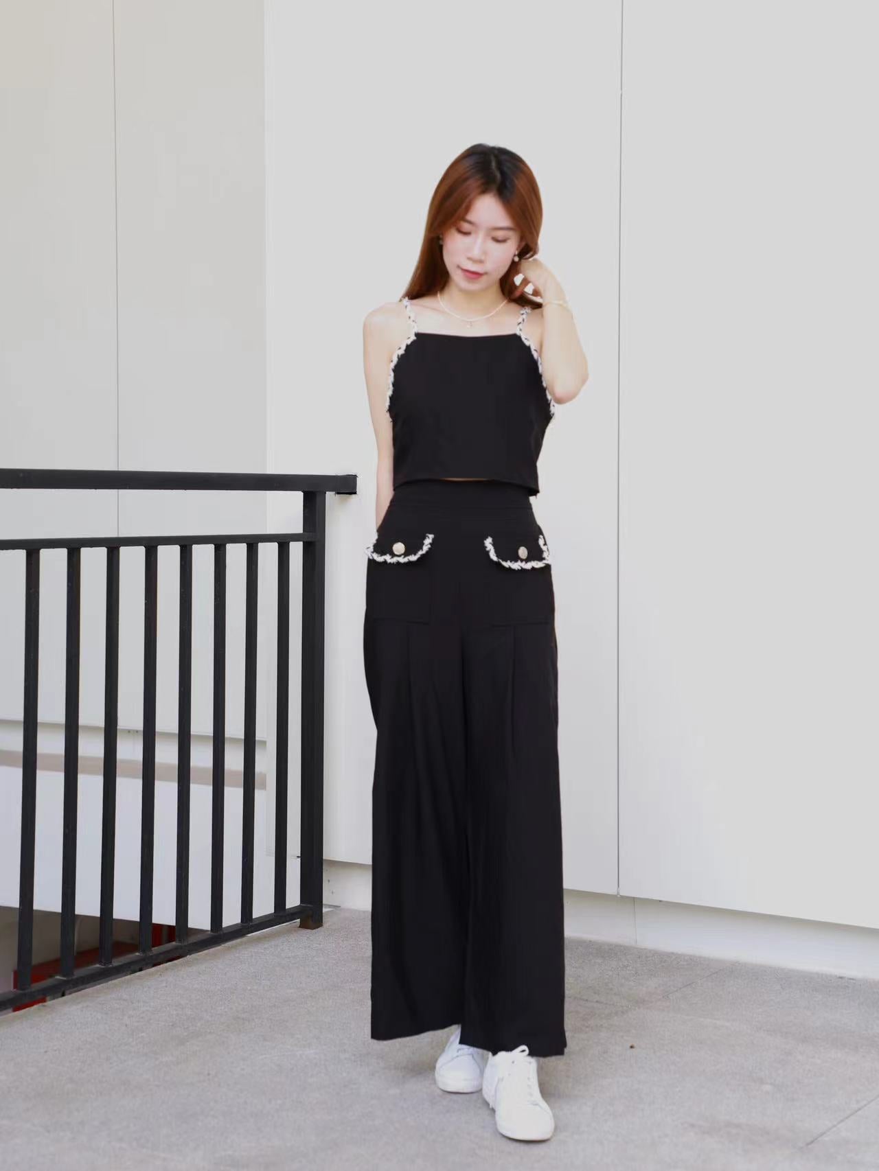Tweed Outline Tank Top & Pants Set