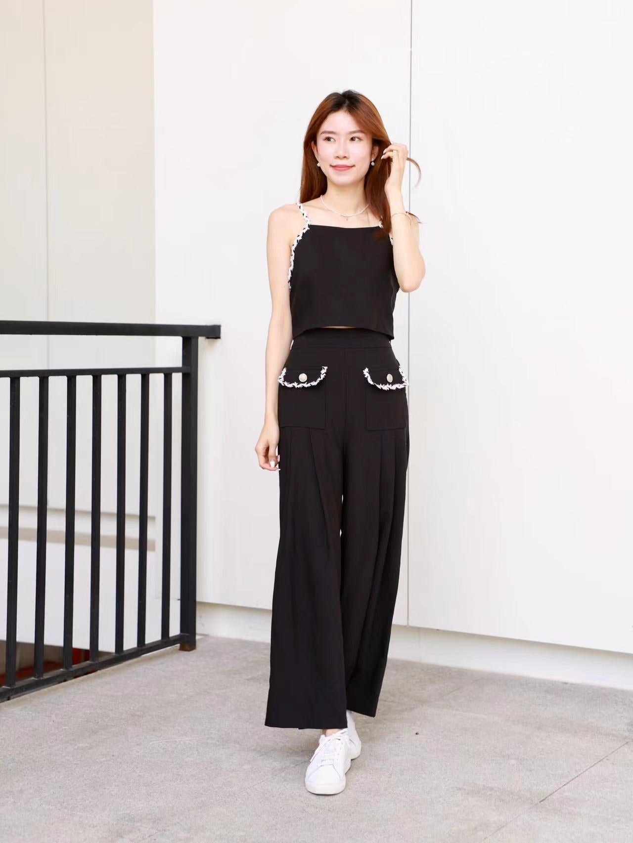 Tweed Outline Tank Top & Pants Set