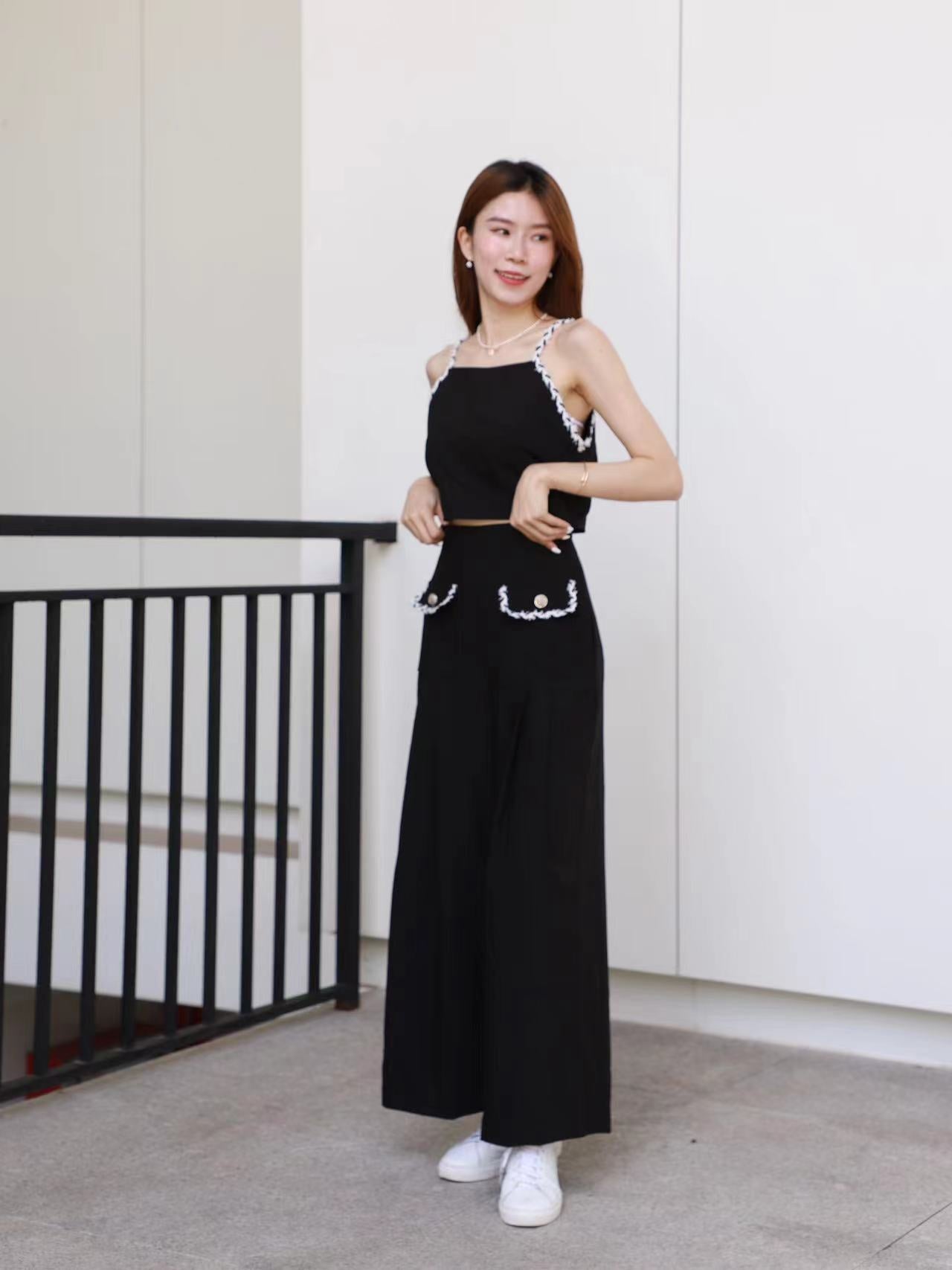Tweed Outline Tank Top & Pants Set
