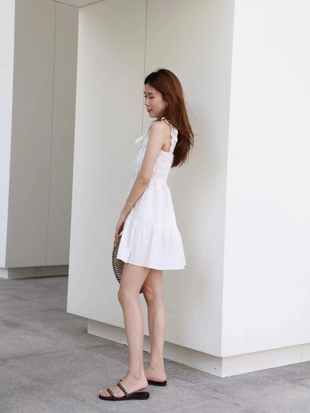THAI Ruffles Sleeves Cup Cake Mini Dress