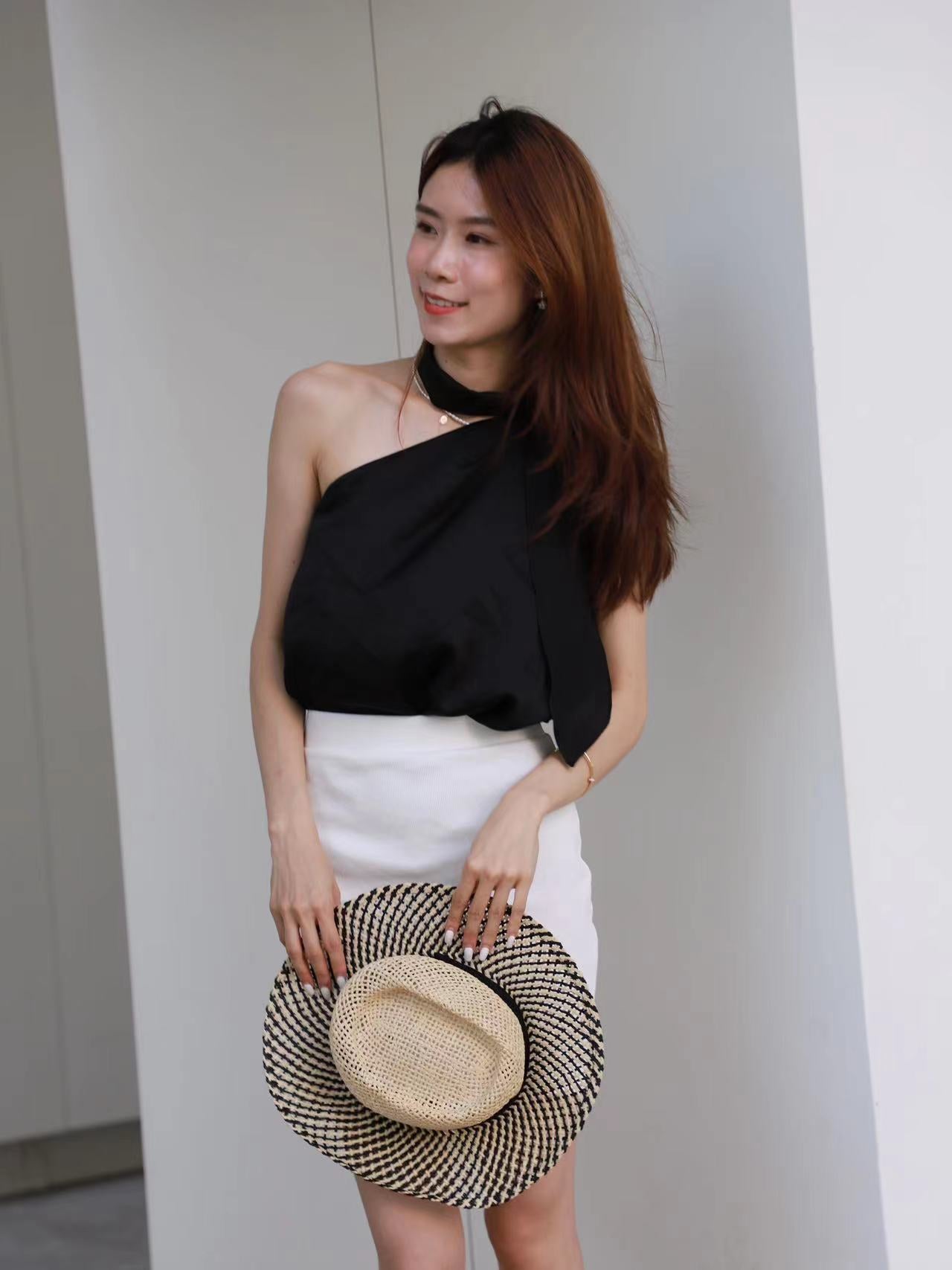 Cross Neck Silk Tank Top