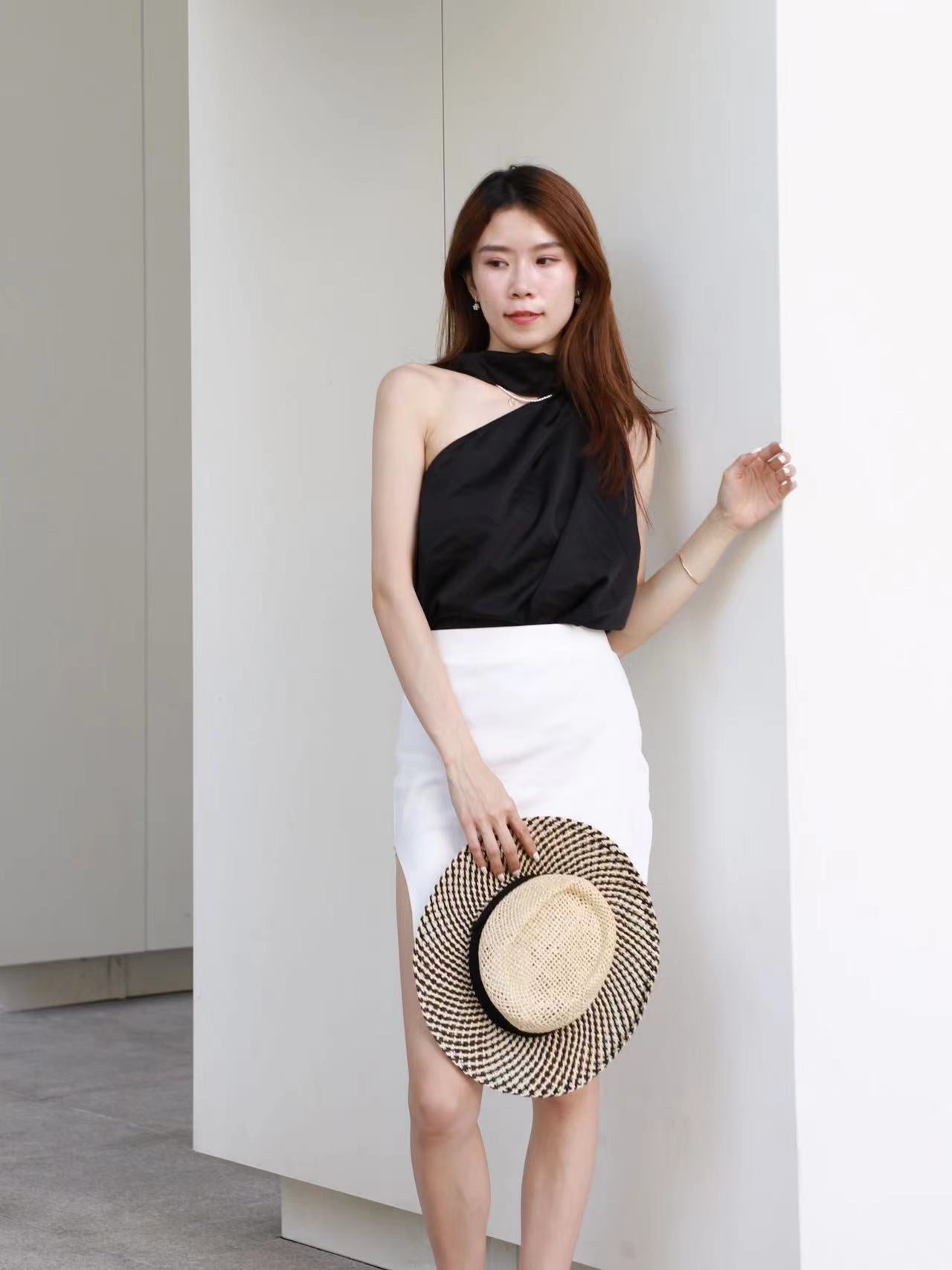Cross Neck Silk Tank Top