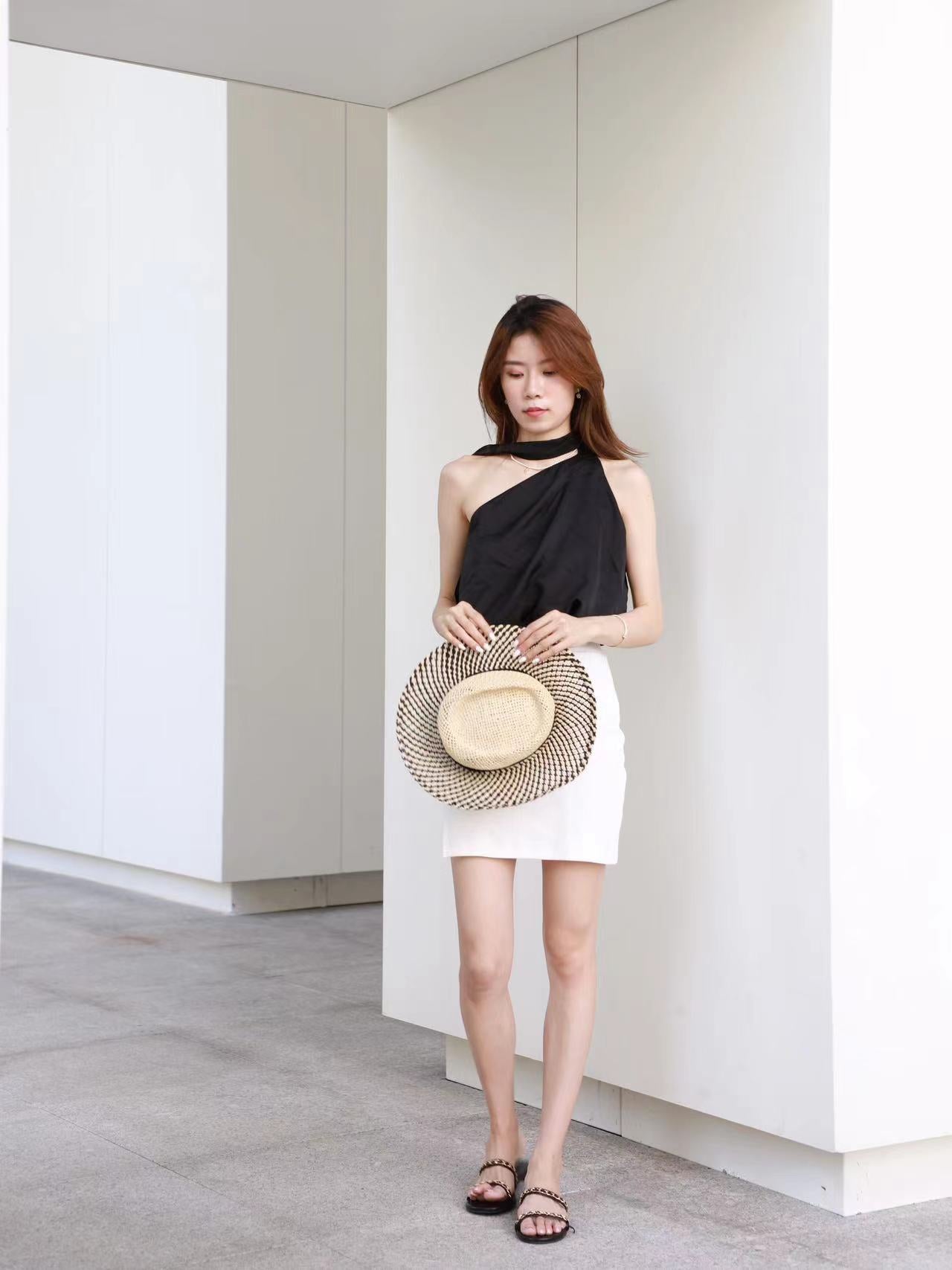 Cross Neck Silk Tank Top