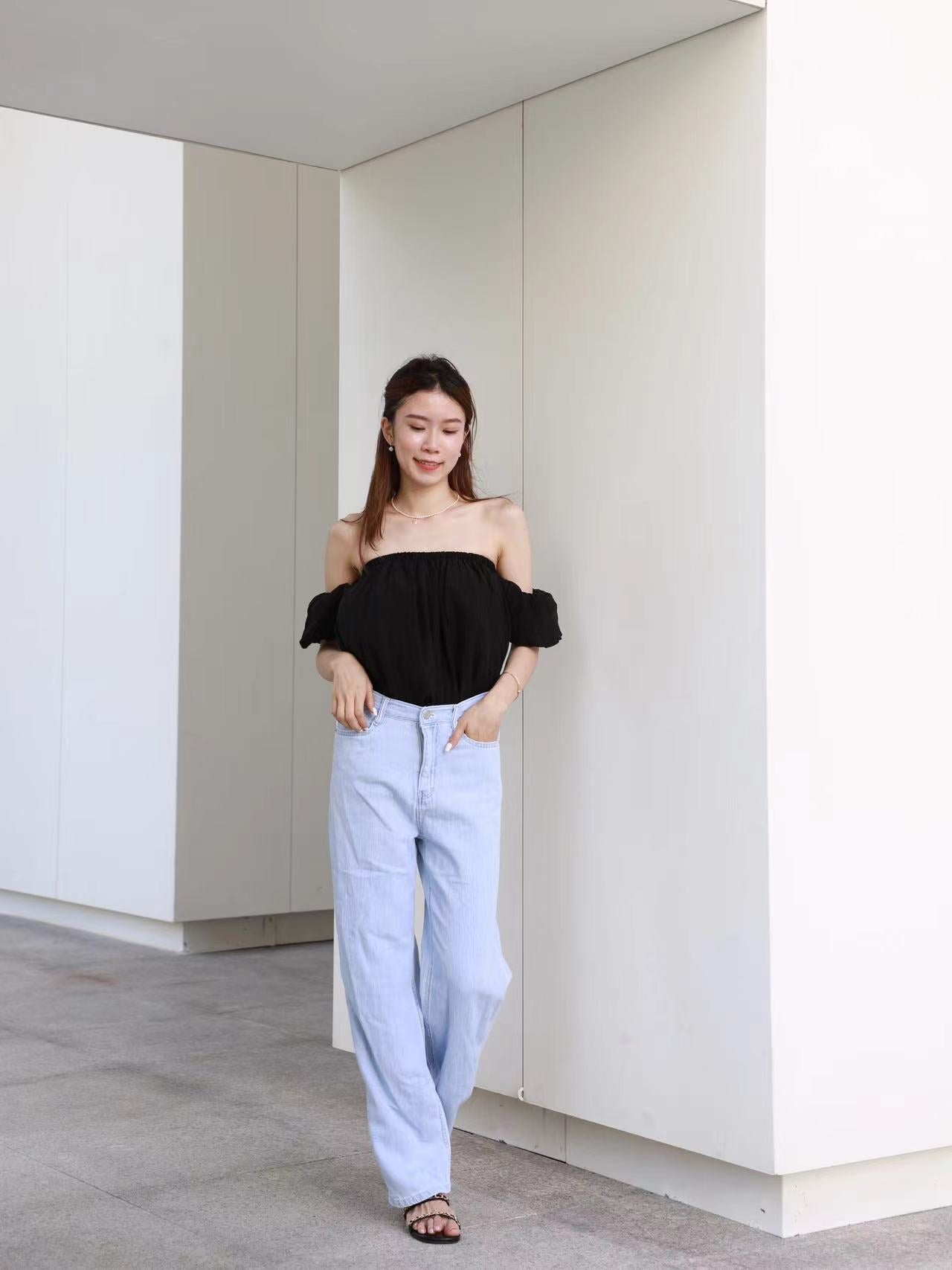 Ruffles Puffy Off Shoulder T Top