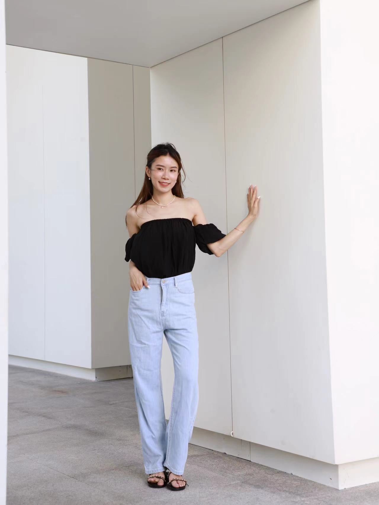 Ruffles Puffy Off Shoulder T Top