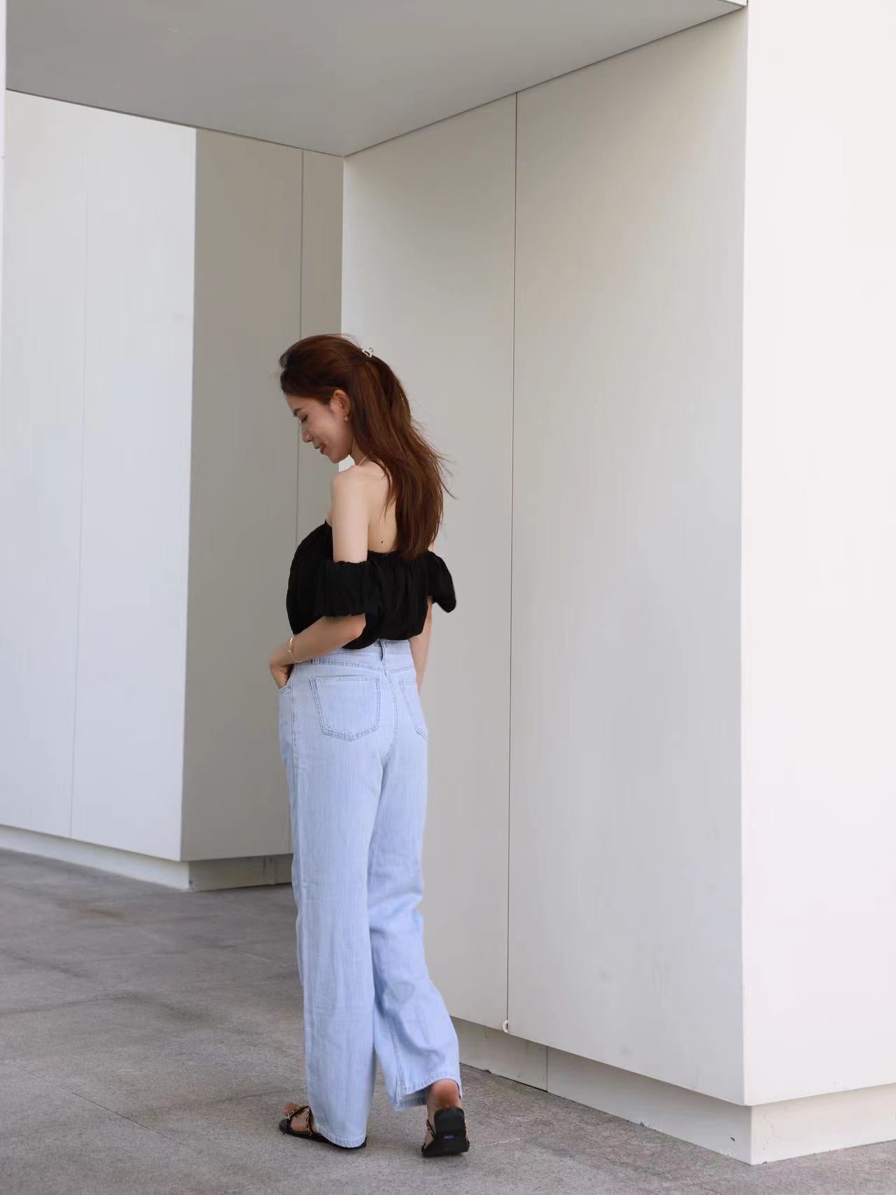 Ruffles Puffy Off Shoulder T Top