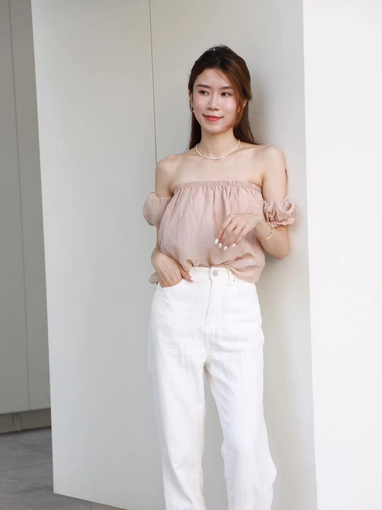 Ruffles Puffy Off Shoulder T Top