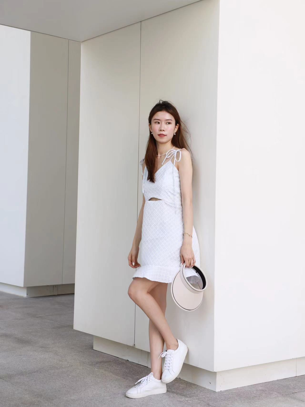 THAI Tied Shoulder Mini Dress