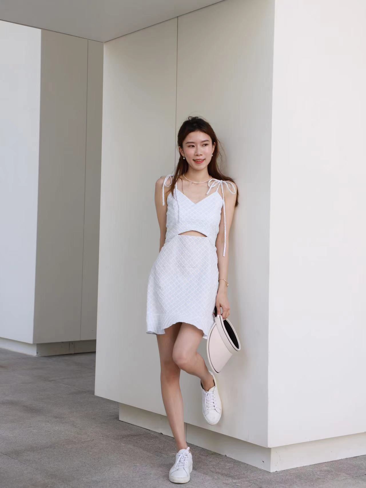 THAI Tied Shoulder Mini Dress