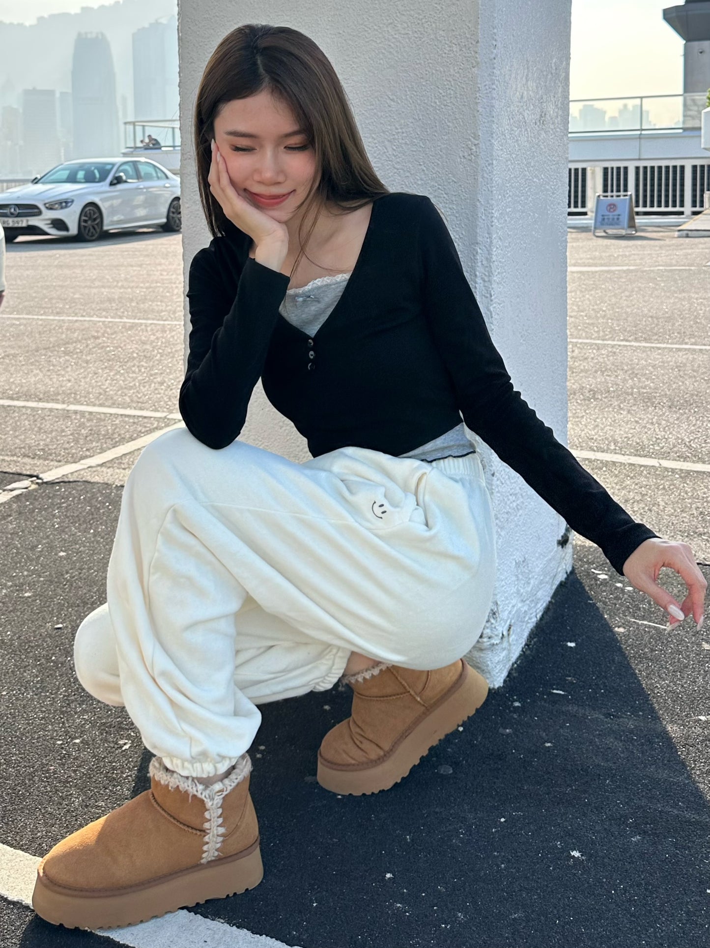 Cotton Lace Long Sleeves Top
