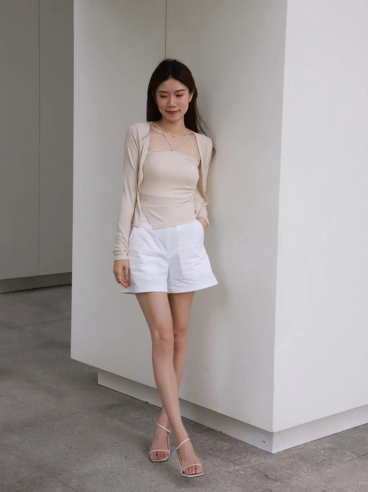 V Cross Neck Tank Top & Cardigan Set