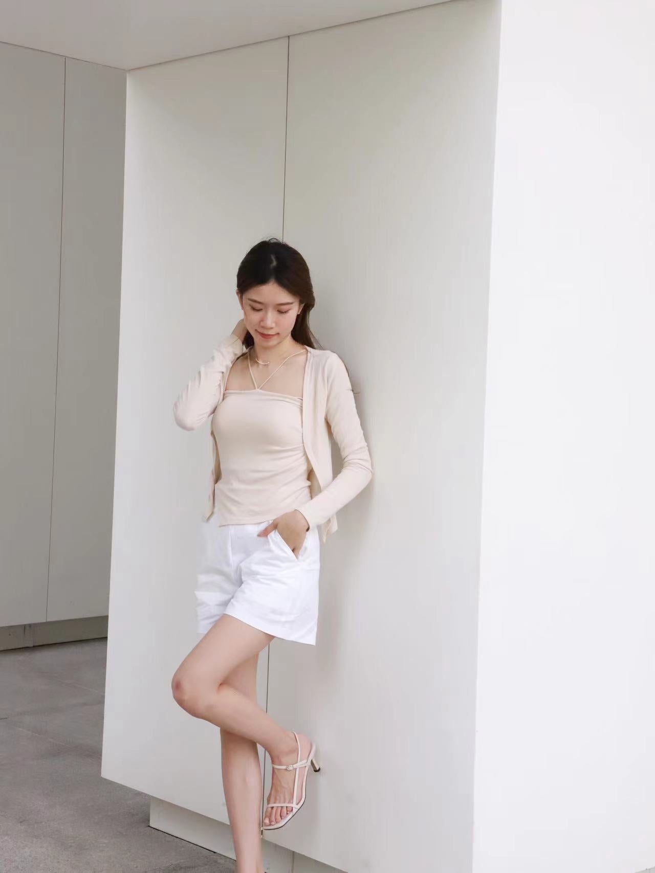 V Cross Neck Tank Top & Cardigan Set