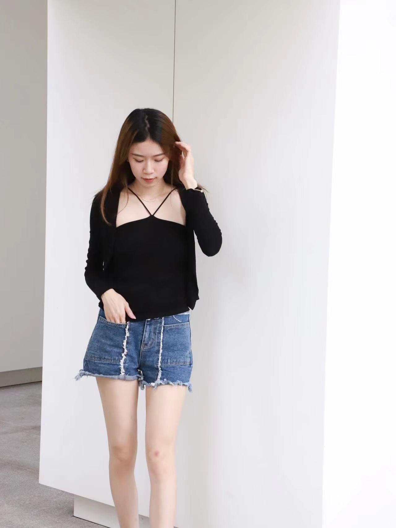 V Cross Neck Tank Top & Cardigan Set