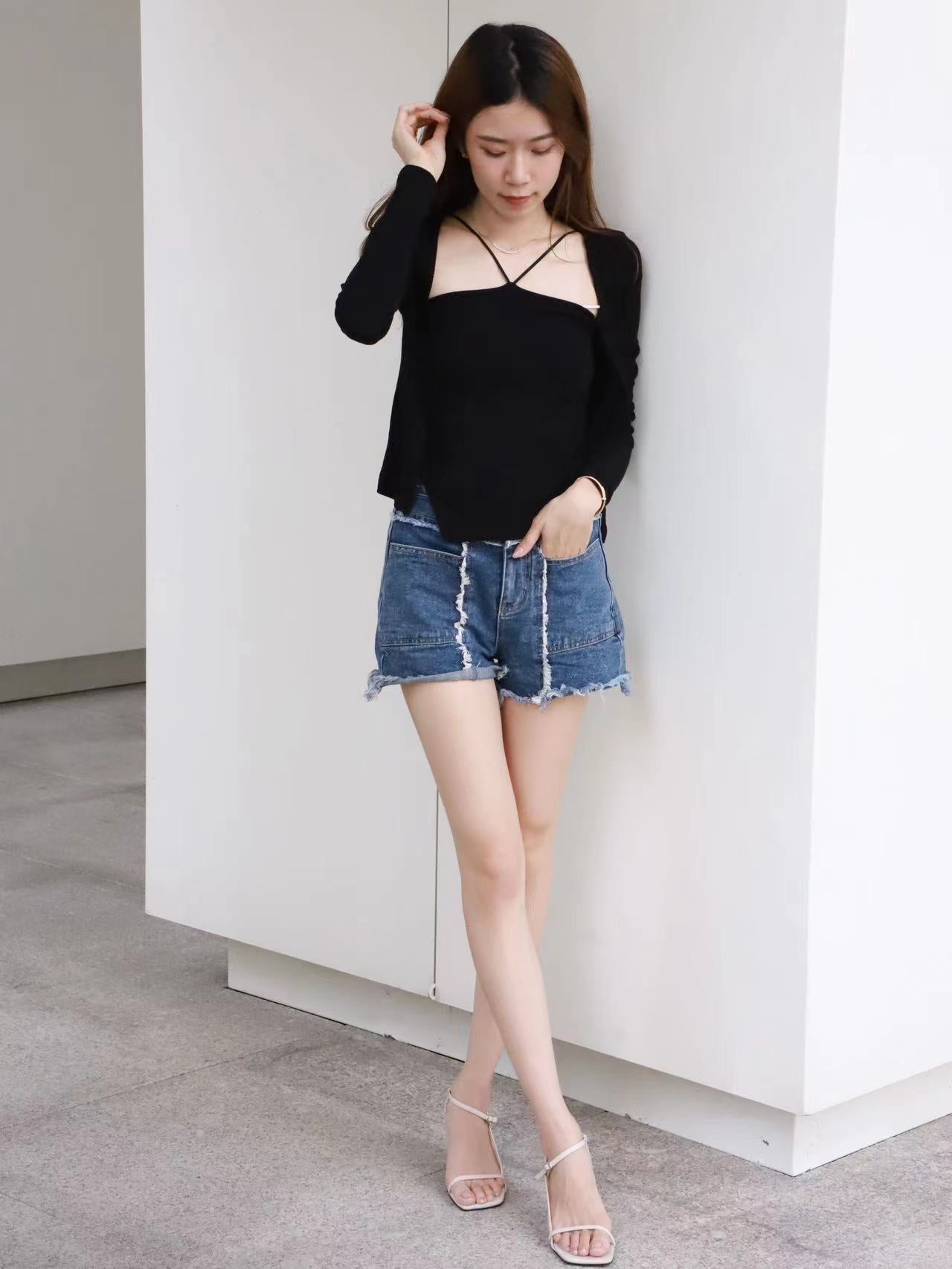 V Cross Neck Tank Top & Cardigan Set