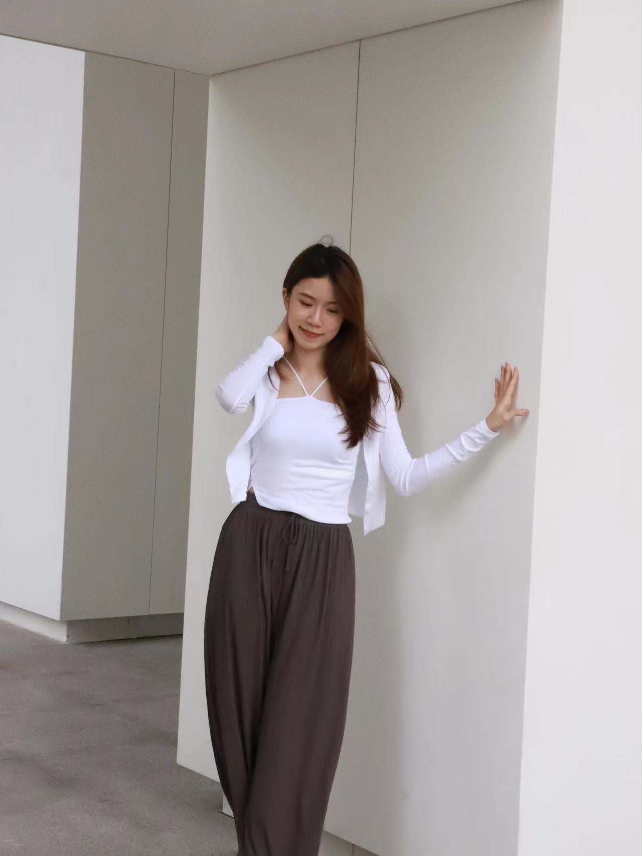 V Cross Neck Tank Top & Cardigan Set