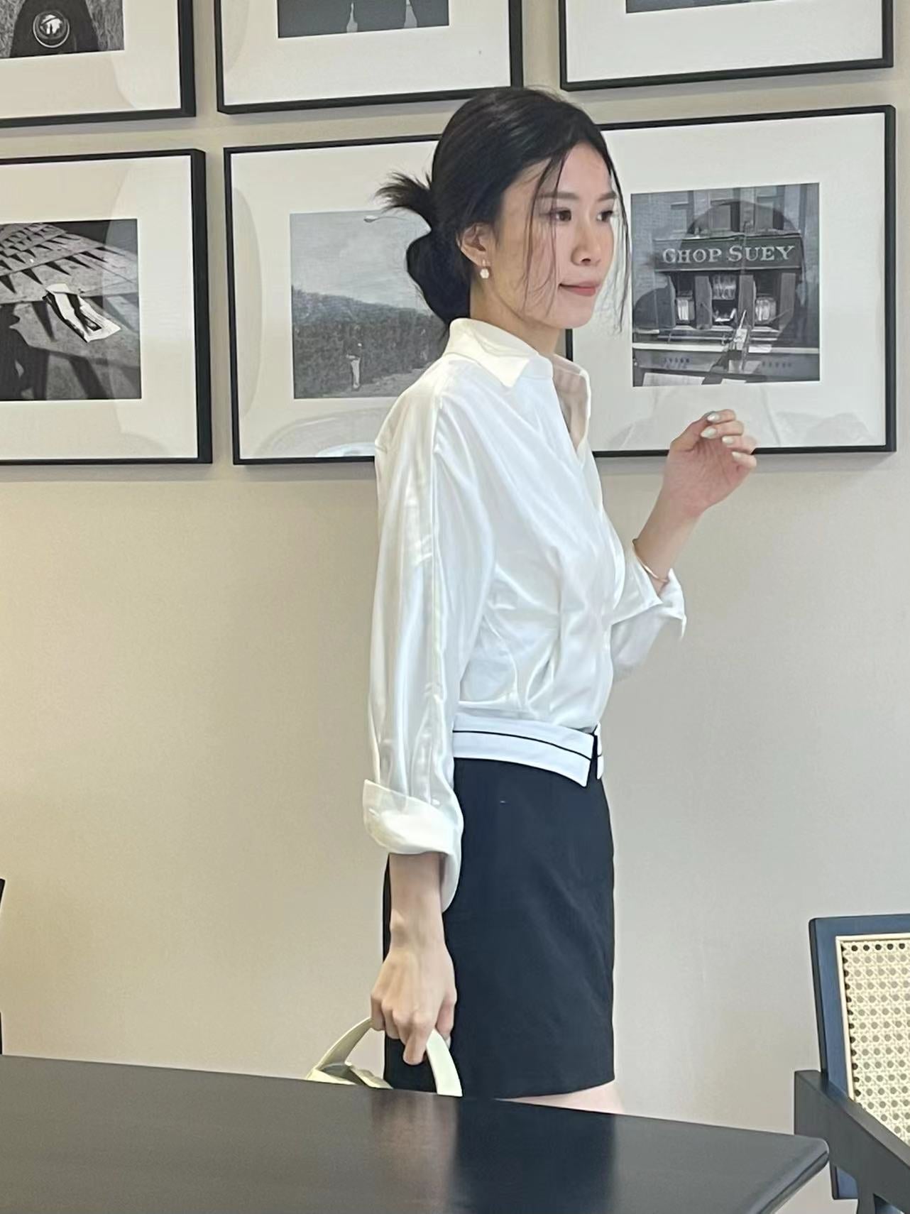 Office Silk V Neck Shirt