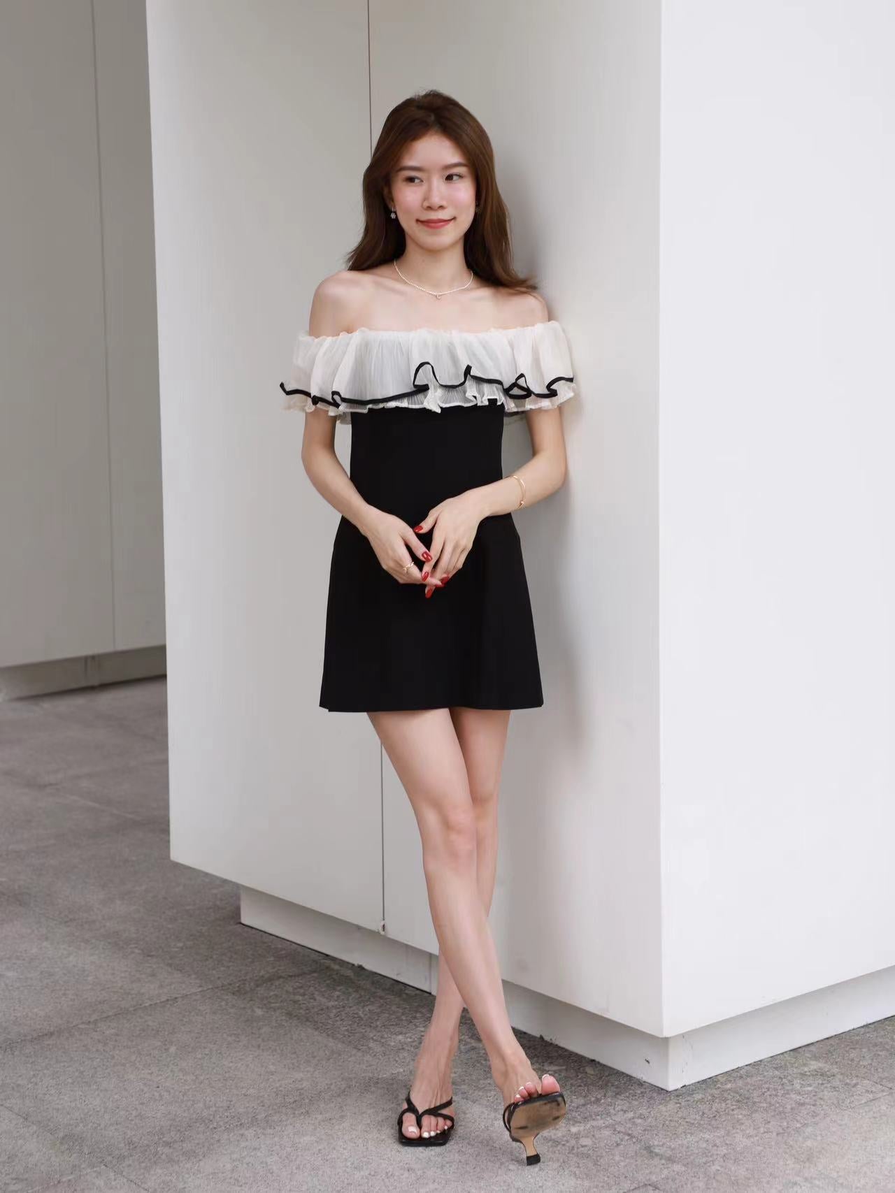 Lace Ruffles Grand Lily Mini Dress