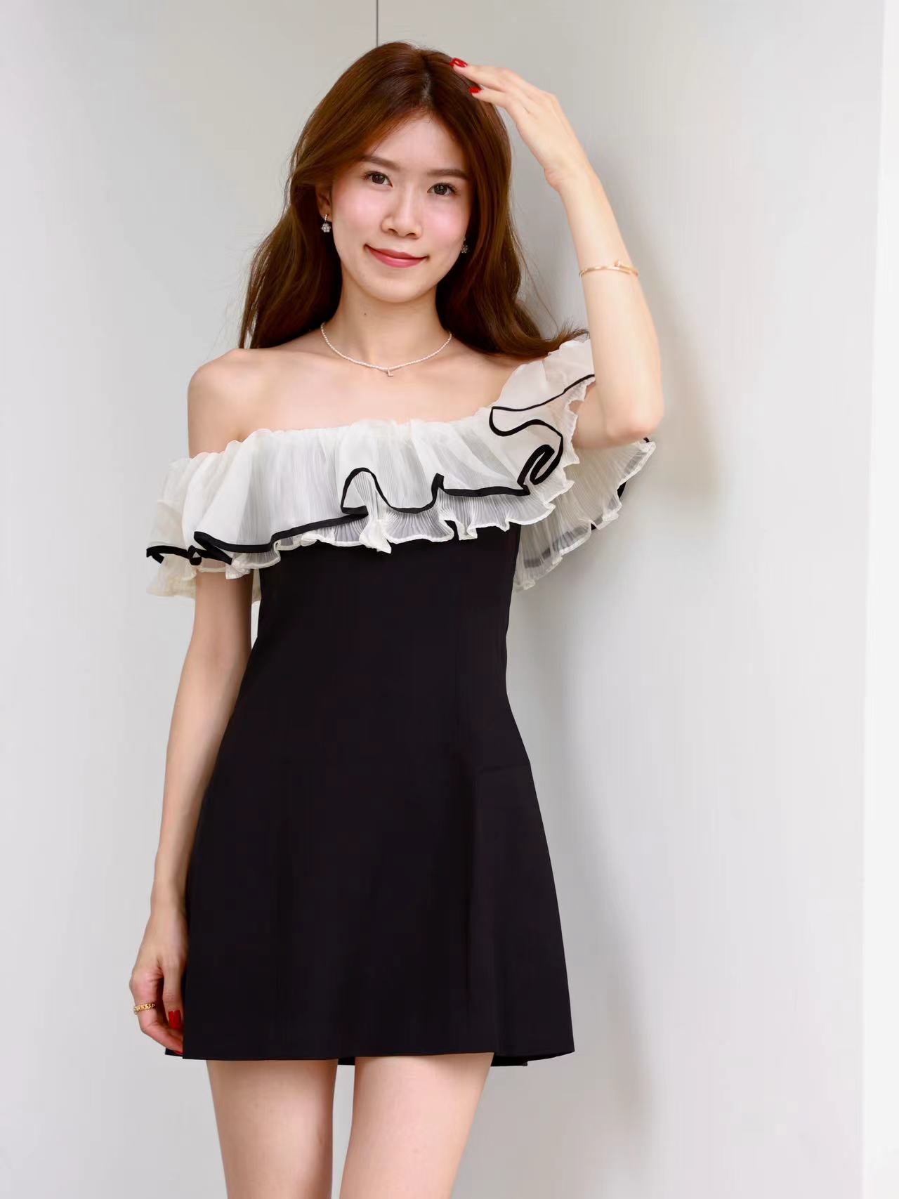Lace Ruffles Grand Lily Mini Dress