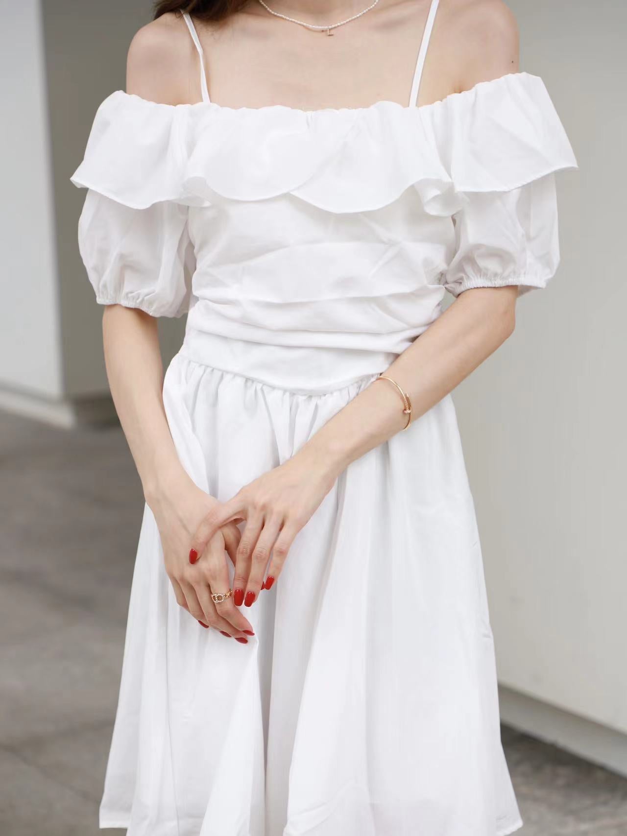 Ruffles Open Sleeves Mini Dress